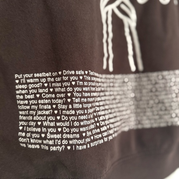 Lonely Ghost This Song Reminds Me of You Crewneck Sweatshirt Size S Brown Love - Picture 5 of 6